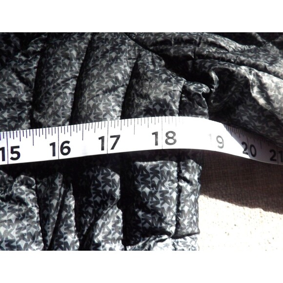 Michael Kors Packable Puffer Jacket Coat Hooded Signature All Over Print Medium - Picture 14 of 16